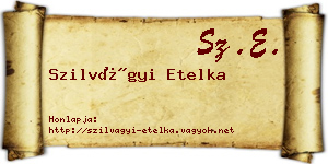 Szilvágyi Etelka névjegykártya